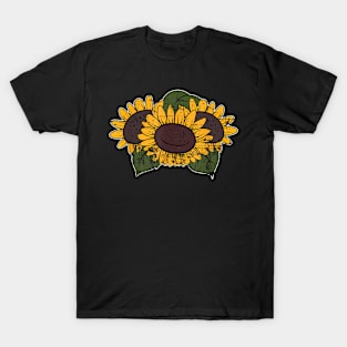 Yellow Flower Blossom Nature Hippie Beautiful Sunflower T-Shirt